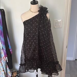 Elegant Black Polka Dot Kids Dress